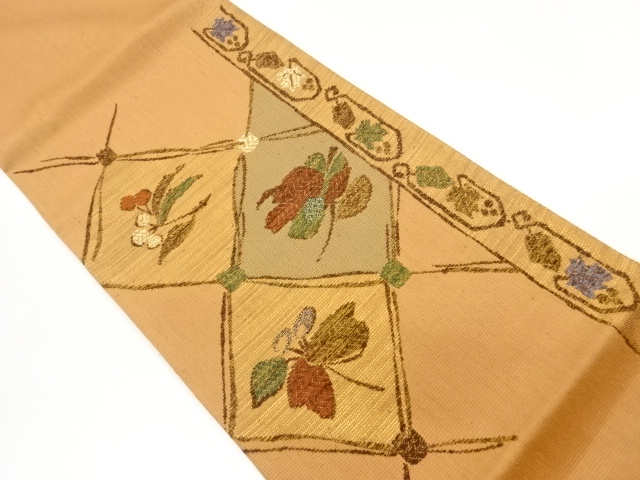 JAPANESE FUKURO OBI / WOVEN FLORAL PLANTS